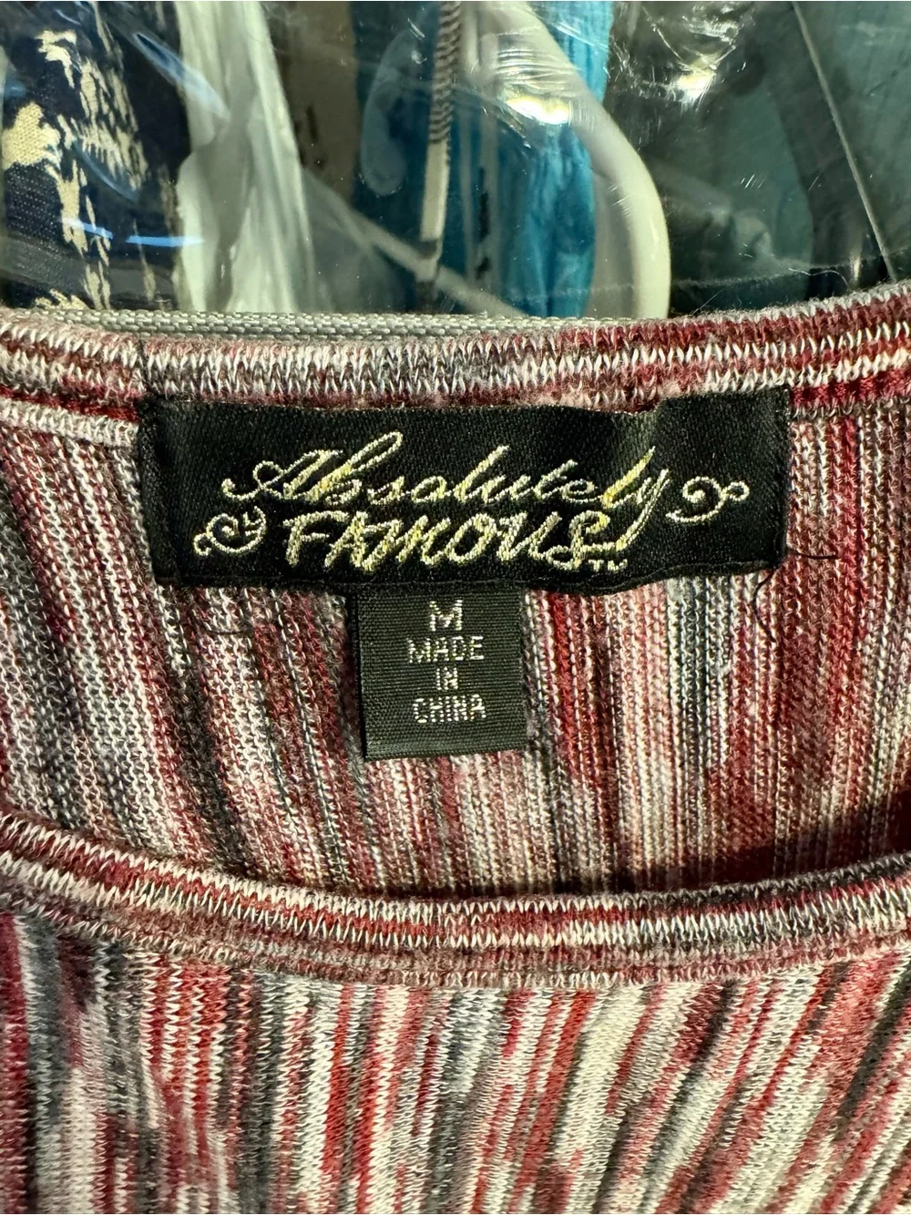 Absolutely Famous Short Sleeve Space-Dye Top - Pink & Red Blend - Picture 3 of 4